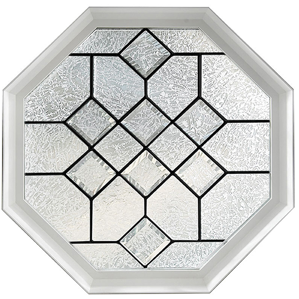 Octagon Geometric Vinyl Window Insulated Glass Heavy-Duty Welded Main-Frame 