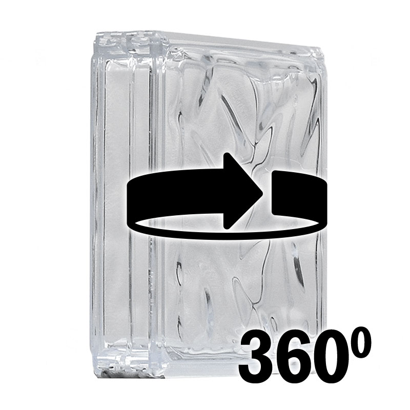 Clear Acrylic Glass Block - 8L x 8W x 3H